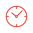 small icon color c9373c representing a clock
