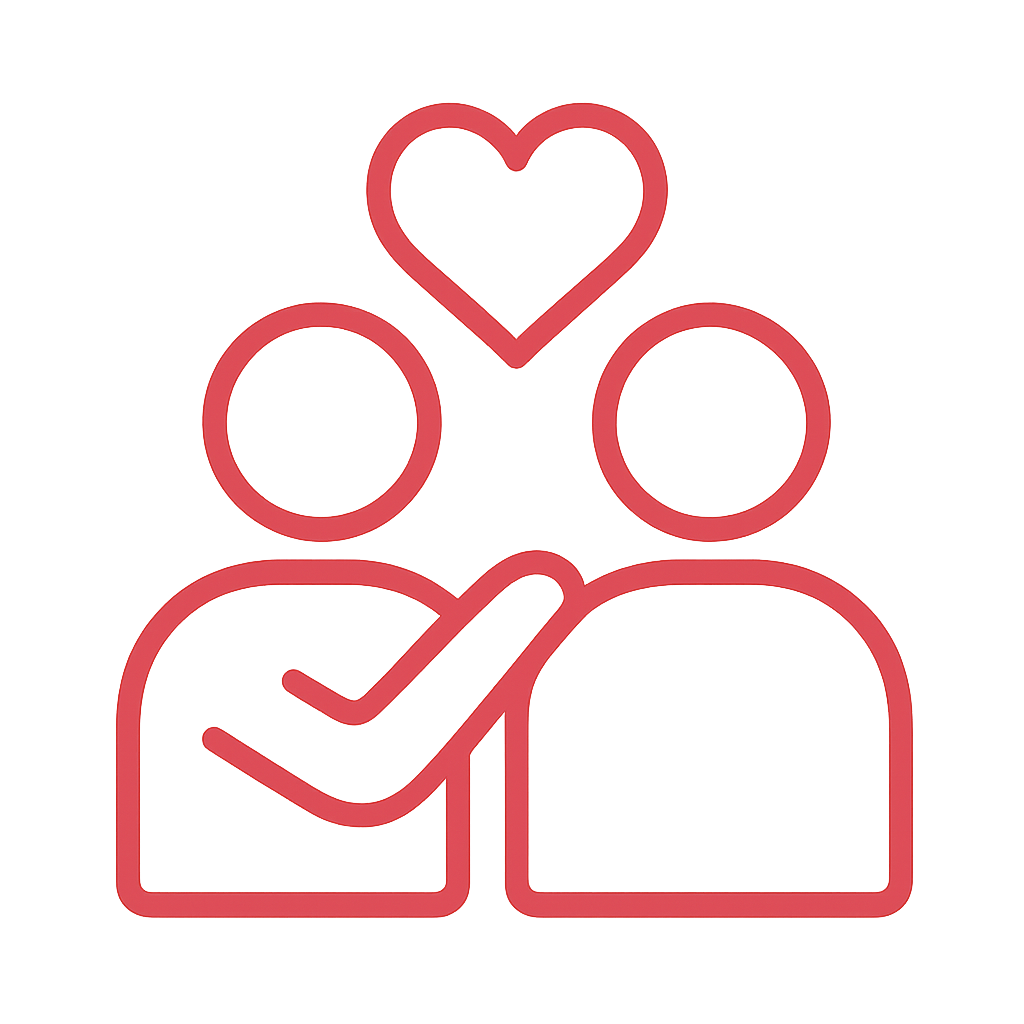 small icon color c9373c representing empathy